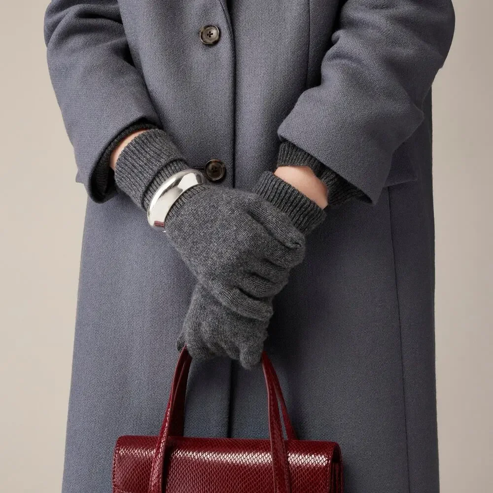 J. Crew Women's Cashmere Tech-Touch Gloves Black Winter Tech Warm BM740 NWT